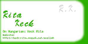 rita keck business card